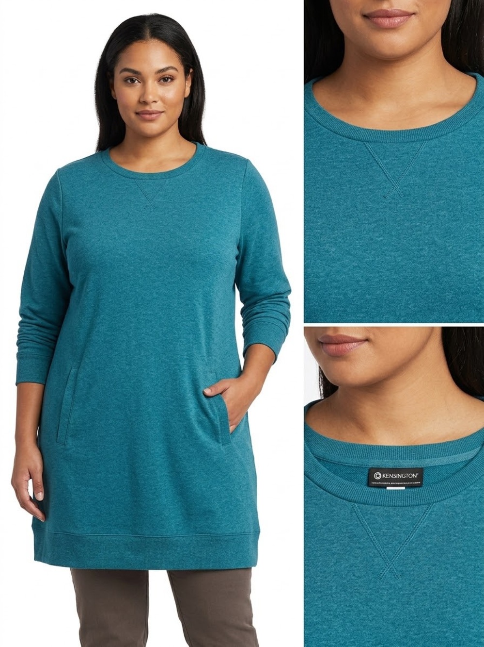 Pennington’s Activezone 1X Plus Size Woman Cozy Tunic Sweatshirt